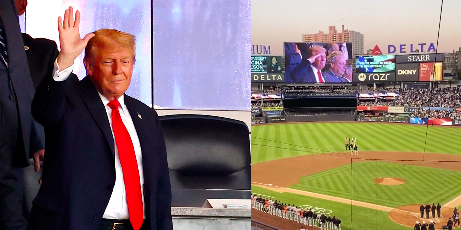Trump Draws Cheers And 'USA' Chants During 9/11 Anniversary Appearance at Yankee Stadium