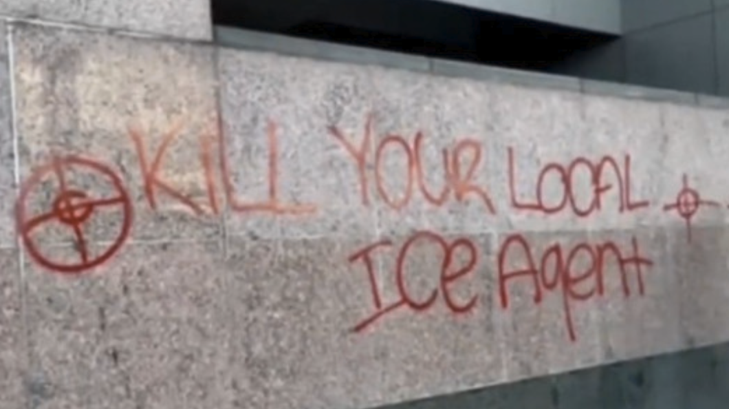 'No Kings' Agitator Spray Paints ‘Kill Your Local ICE Agent’ On LA Government Building